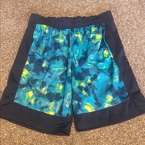 Vibrant Blue and Yellow Athletic Shorts